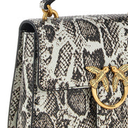 Pinko Mini Love One Top Ανοιχτό Γκρι Δερμάτινη Τσάντα Χειρός