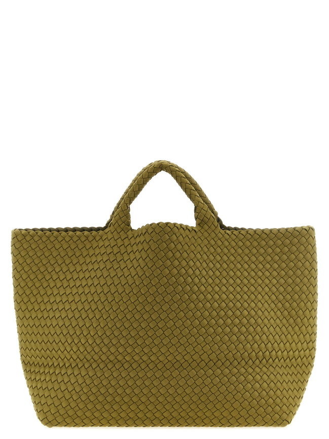 Naghedi St. Barths Large Bottle Green Bicolor Tote Bag