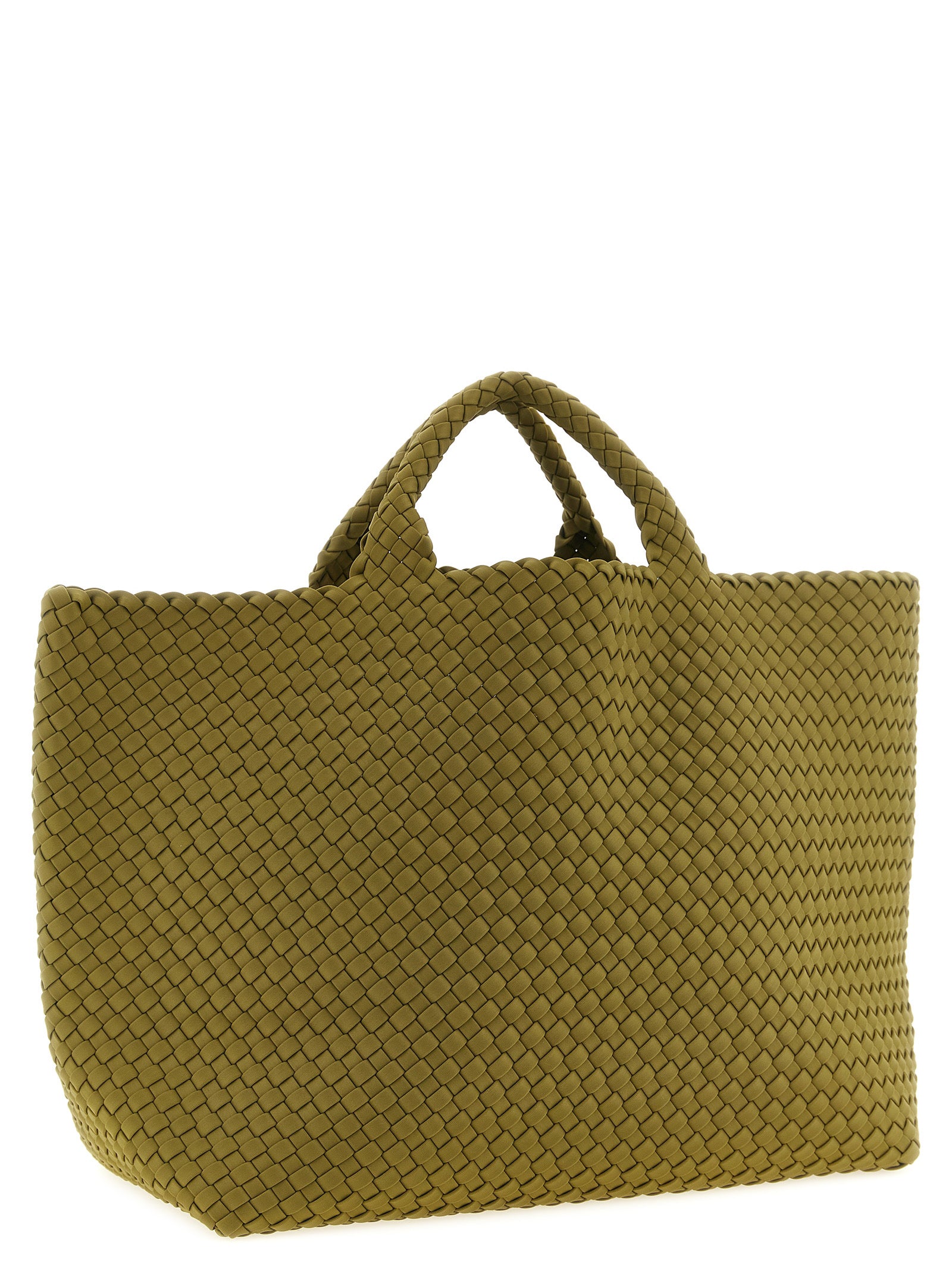 Naghedi St. Barths Large Bottle Green Bicolor Tote Bag