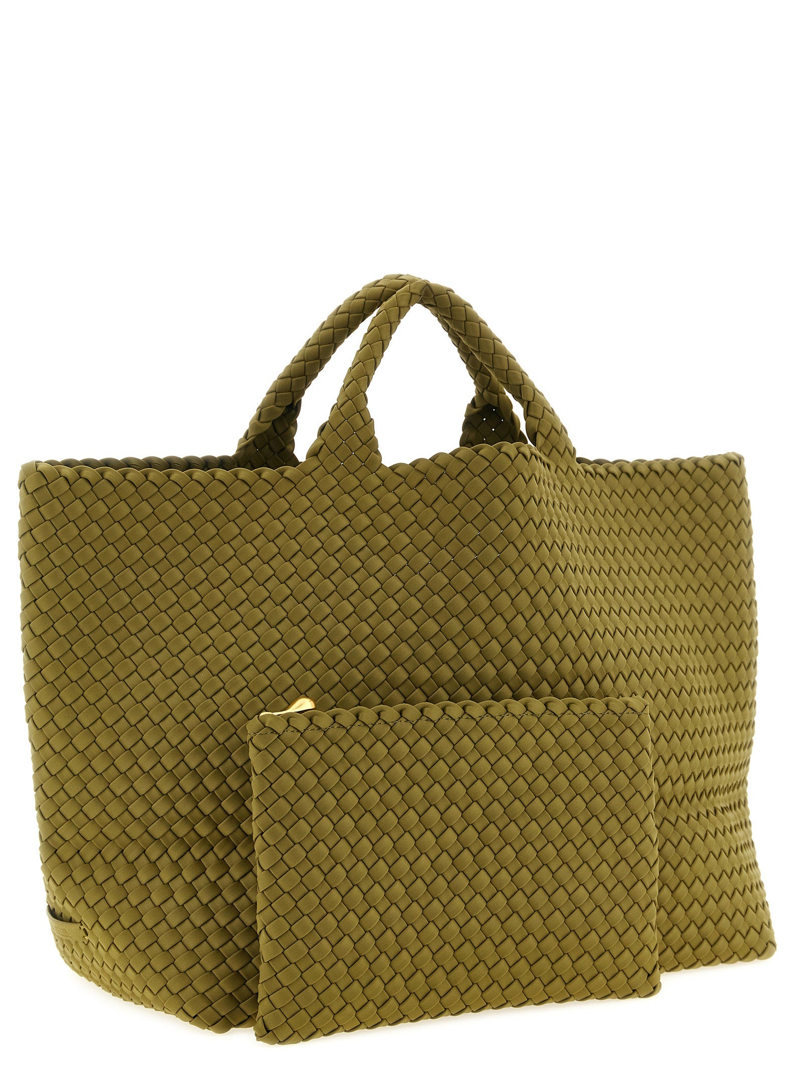 Naghedi St. Barths Large Bottle Green Bicolor Tote Bag