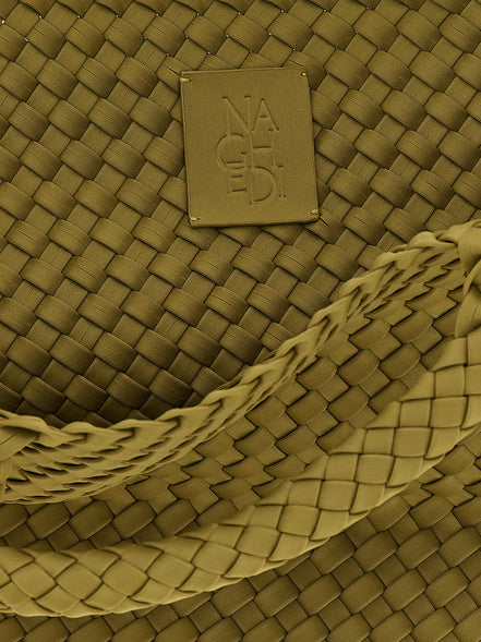 Naghedi St. Barths Large Bottle Green Bicolor Tote Bag