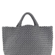 Naghedi St. Barths Double Weave Midi Gray Tote Bag