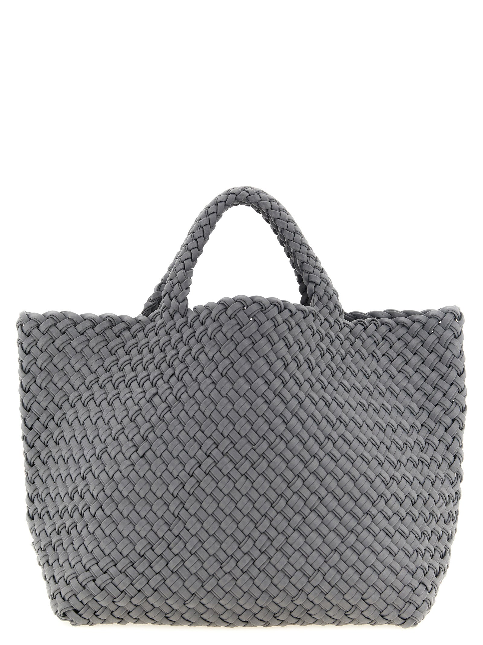 Naghedi St. Barths Double Weave Midi Gray Tote Bag