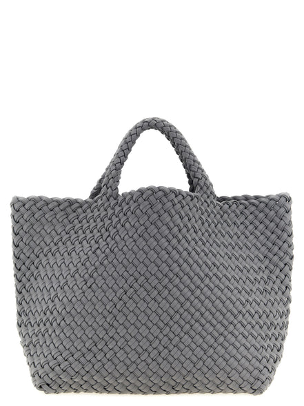Naghedi St. Barths Double Weave Midi Gray Tote Bag
