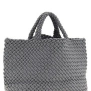 Naghedi St. Barths Double Weave Midi Gray Tote Bag