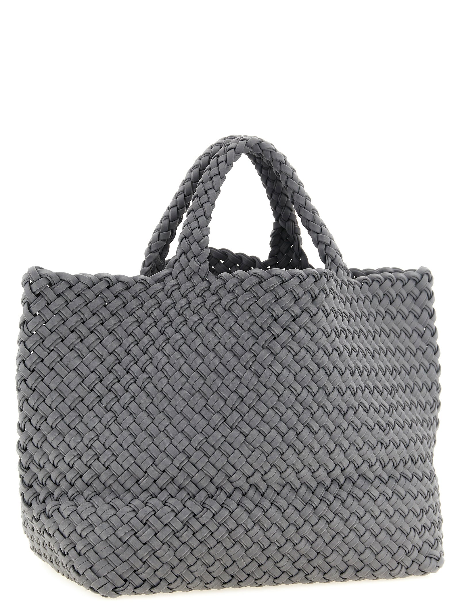 Naghedi St. Barths Double Weave Midi Gray Tote Bag