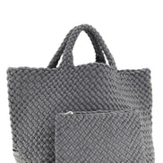 Naghedi St. Barths Double Weave Midi Gray Tote Bag