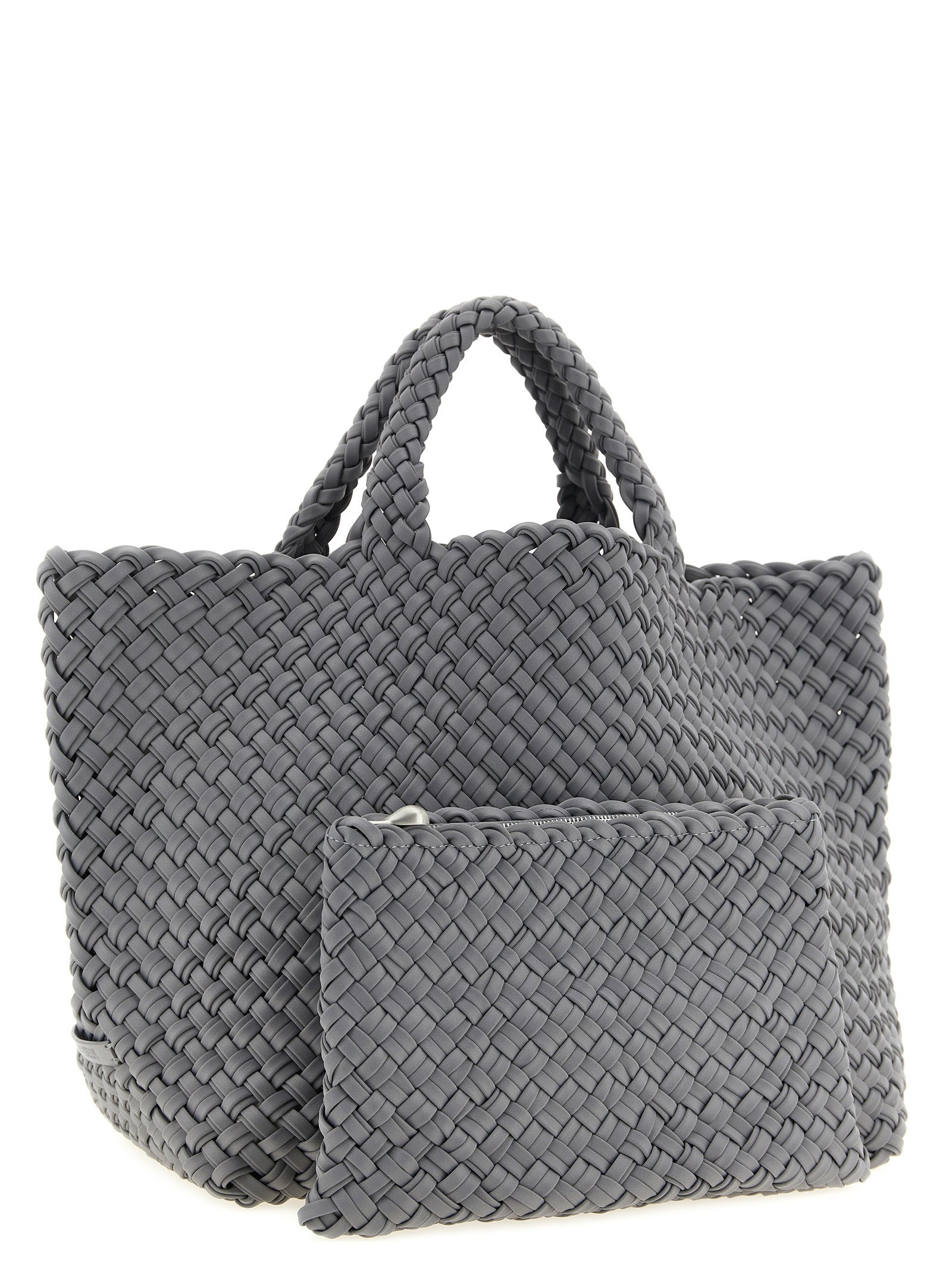 Naghedi St. Barths Double Weave Midi Gray Tote Bag