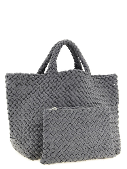 Naghedi St. Barths Double Weave Midi Gray Tote Bag