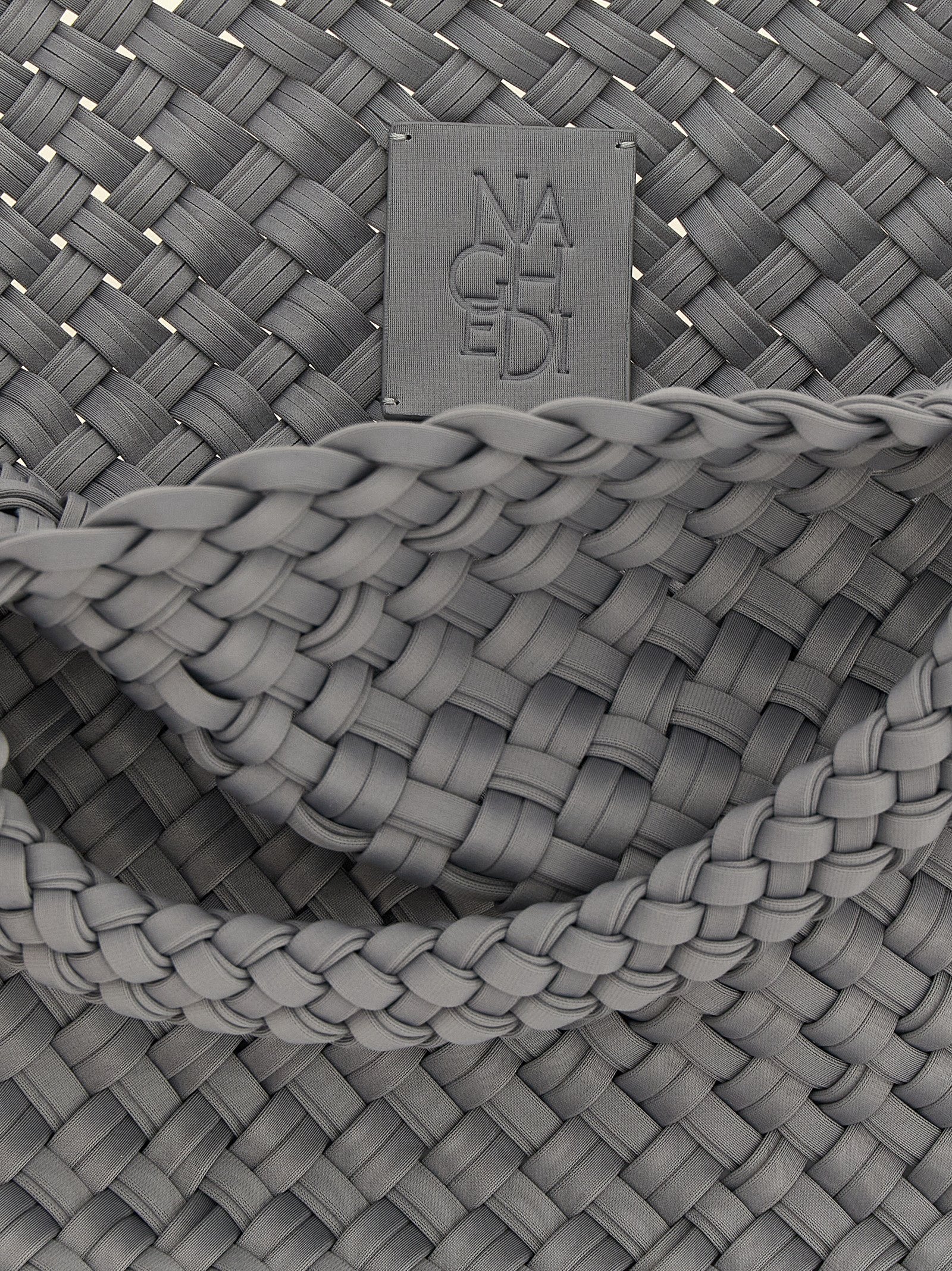 Naghedi St. Barths Double Weave Midi Gray Tote Bag