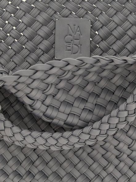 Naghedi St. Barths Double Weave Midi Gray Tote Bag
