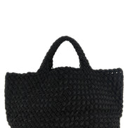 Naghedi St. Barths Double Weave Midi Black Tote Bag