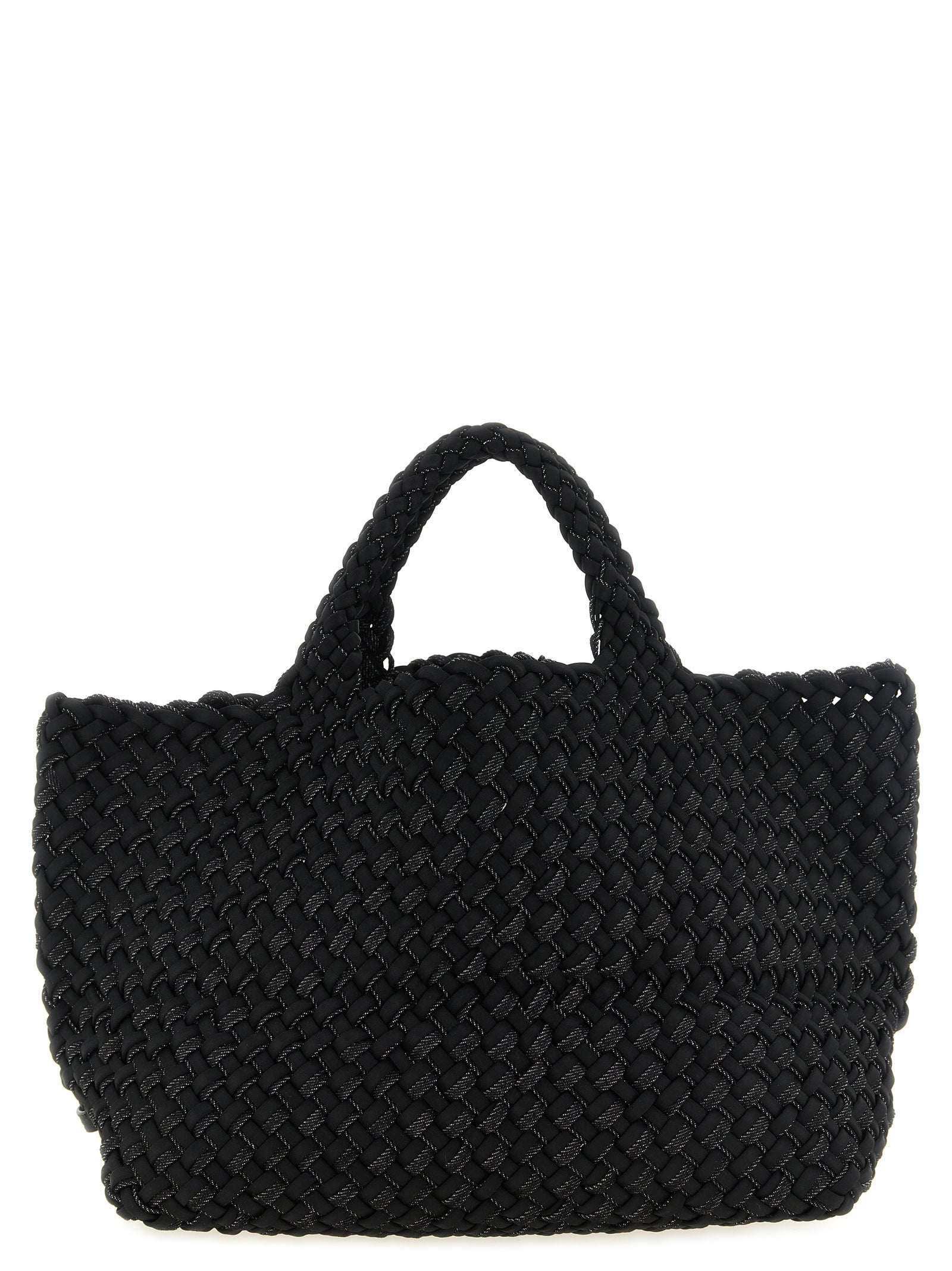 Naghedi St. Barths Double Weave Midi Black Tote Bag