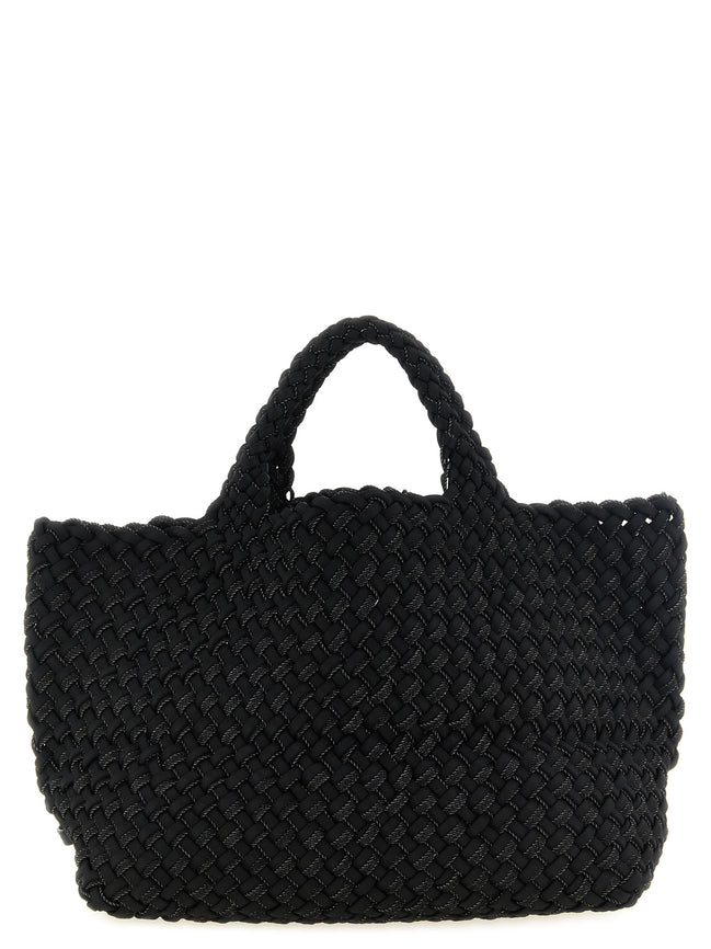 Naghedi St. Barths Double Weave Midi Black Tote Bag