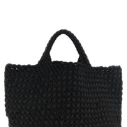 Naghedi St. Barths Double Weave Midi Black Tote Bag