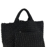 Naghedi St. Barths Double Weave Midi Black Tote Bag