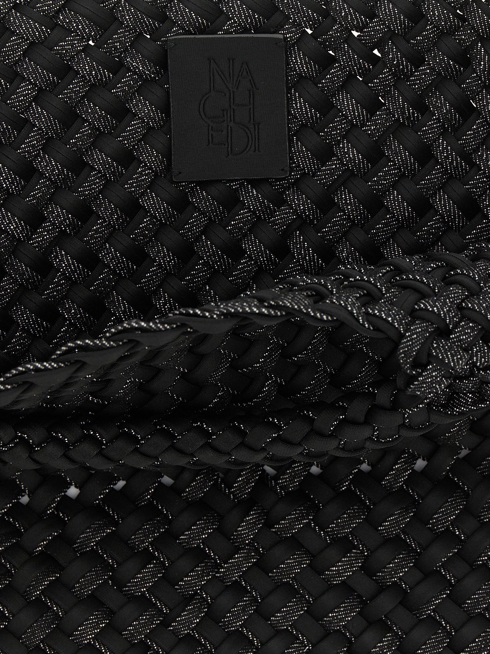 Naghedi St. Barths Double Weave Midi Black Tote Bag