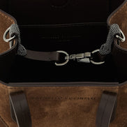 Brunello Cucinelli BC Duo Mini Brown Suede Handbag
