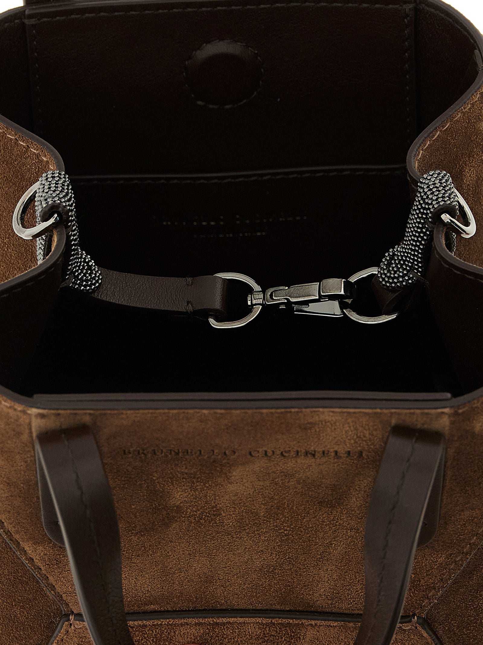 Brunello Cucinelli BC Duo Mini Brown Suede Handbag