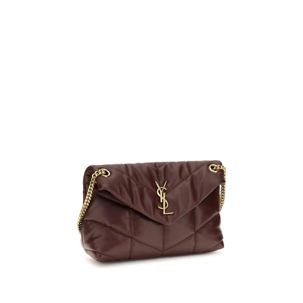 Τσάντα ώμου Saint Laurent από δέρμα αρνιού Bordeaux