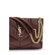 Τσάντα ώμου Saint Laurent από δέρμα αρνιού Bordeaux