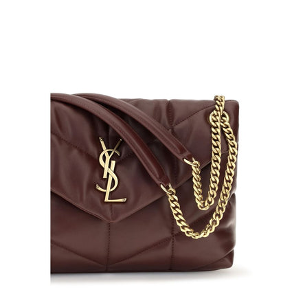 Τσάντα ώμου Saint Laurent από δέρμα αρνιού Bordeaux