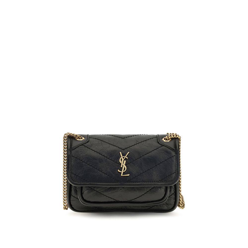 Τσάντα ώμου Saint Laurent από μαύρο δέρμα μοσχαριού Bos Taurus