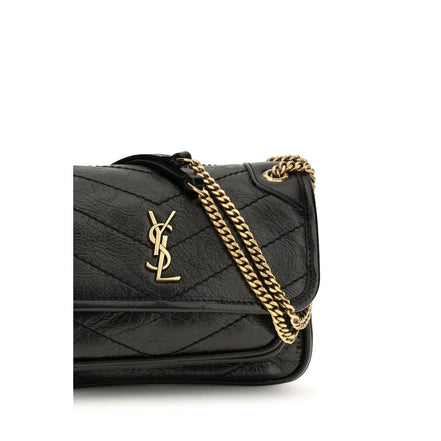 Τσάντα ώμου Saint Laurent από μαύρο δέρμα μοσχαριού Bos Taurus