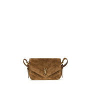 Saint Laurent Brown Suede Leather Shoulder Bag