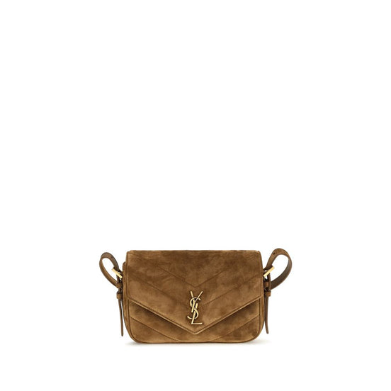 Saint Laurent Brown Suede Leather Shoulder Bag