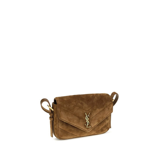 Saint Laurent Brown Suede Leather Shoulder Bag