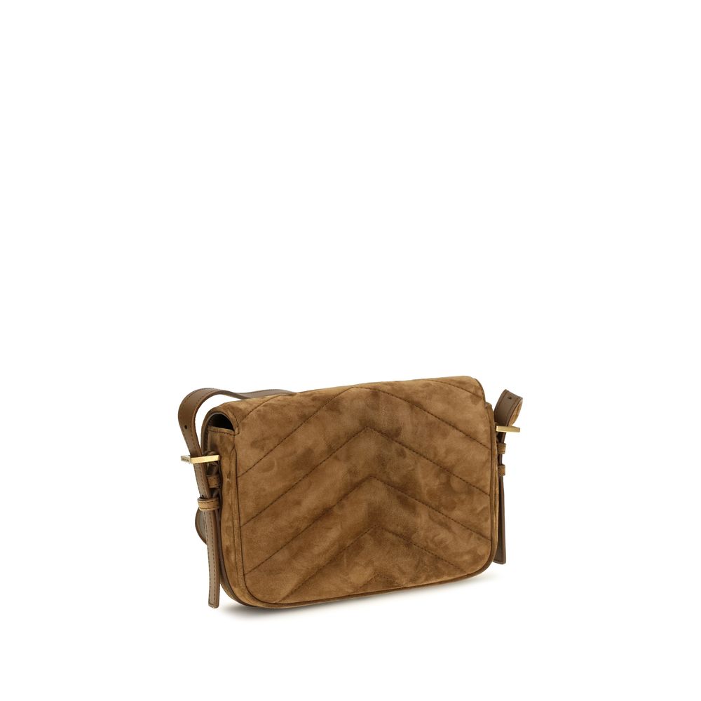 Saint Laurent Brown Suede Leather Shoulder Bag