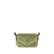 Saint Laurent Bicolor Suede Leather Shoulder Bag