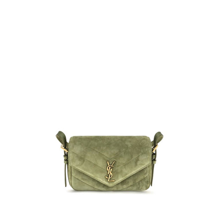 Saint Laurent Bicolor Suede Leather Shoulder Bag