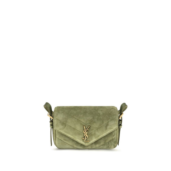 Saint Laurent Bicolor Suede Leather Shoulder Bag