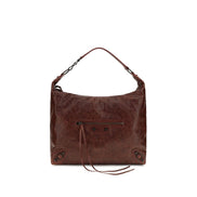 Balenciaga Bordeaux Τσάντα Ώμου από Δέρμα Αρνιού Ovis Aries Aries