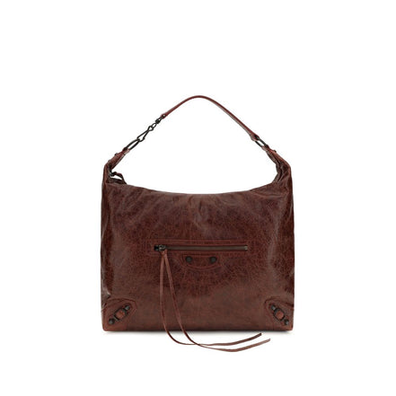 Balenciaga Bordeaux Τσάντα Ώμου από Δέρμα Αρνιού Ovis Aries Aries