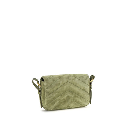 Saint Laurent Bicolor Suede Leather Shoulder Bag