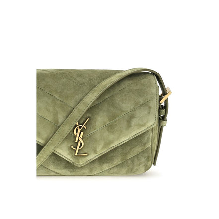 Saint Laurent Bicolor Suede Leather Shoulder Bag