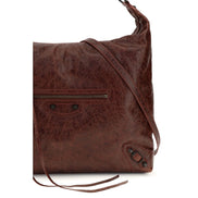 Balenciaga Bordeaux Τσάντα Ώμου από Δέρμα Αρνιού Ovis Aries Aries