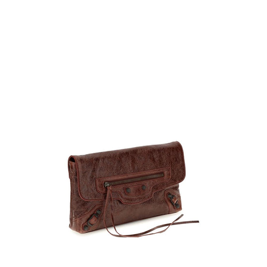 Balenciaga Bordeaux Lamb Ovis Aries Aries Clutch Bag