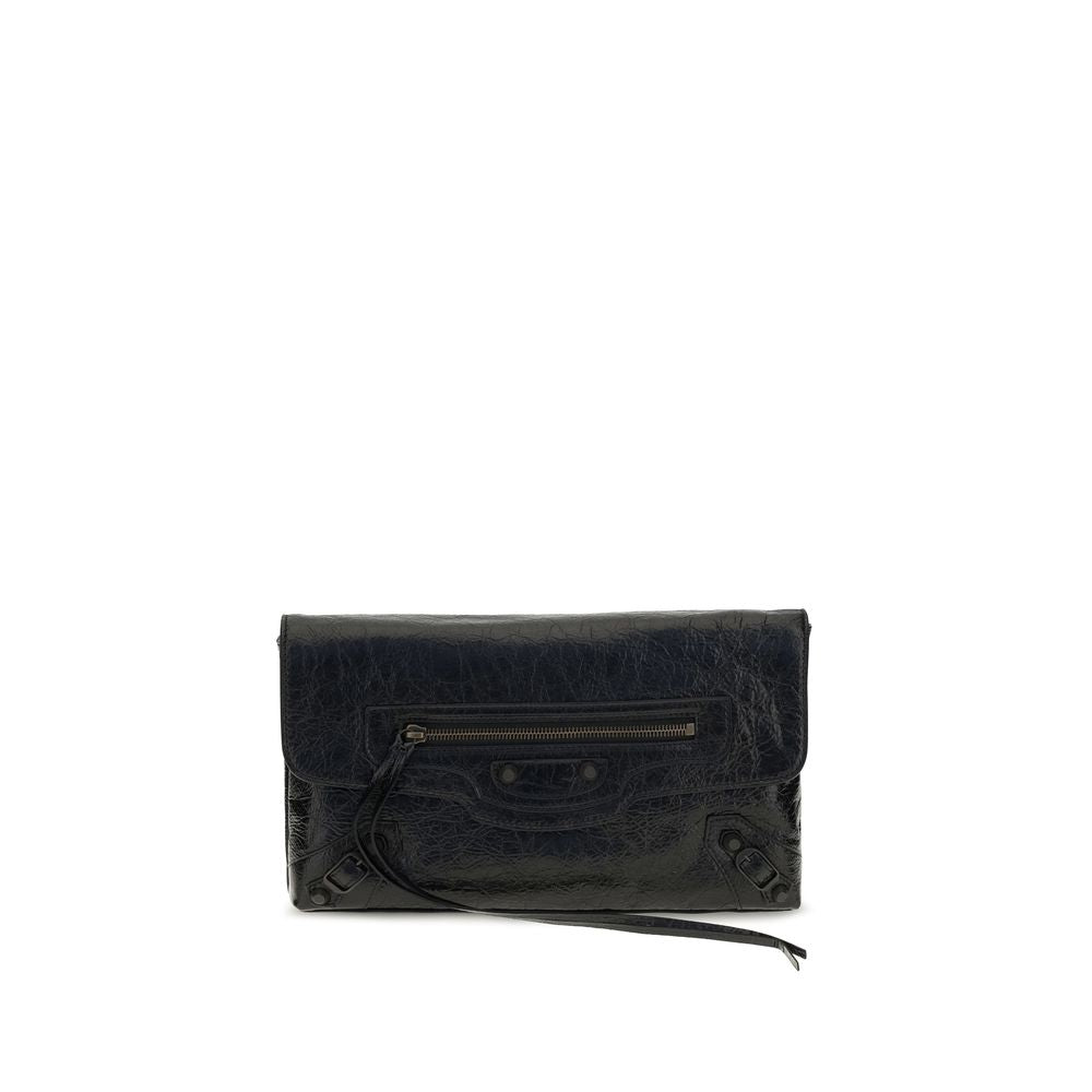 Balenciaga Black Lamb Ovis Aries Aries Clutch Bag