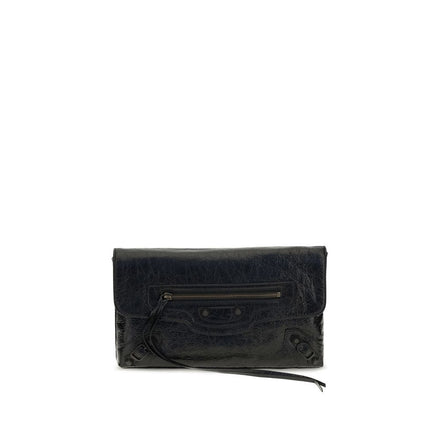 Balenciaga Black Lamb Ovis Aries Aries Clutch Bag