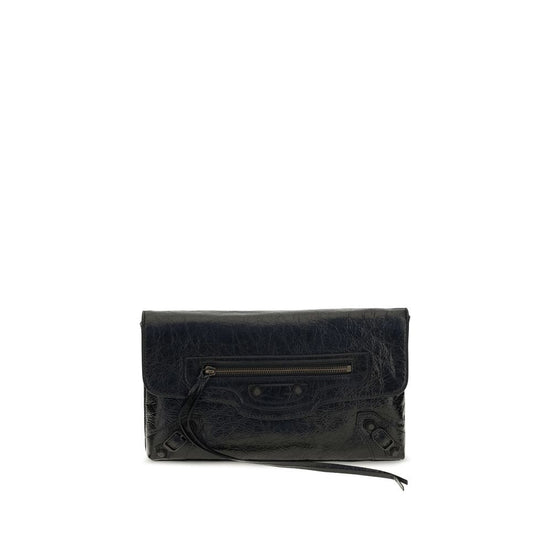 Balenciaga Black Lamb Ovis Aries Aries Clutch Bag