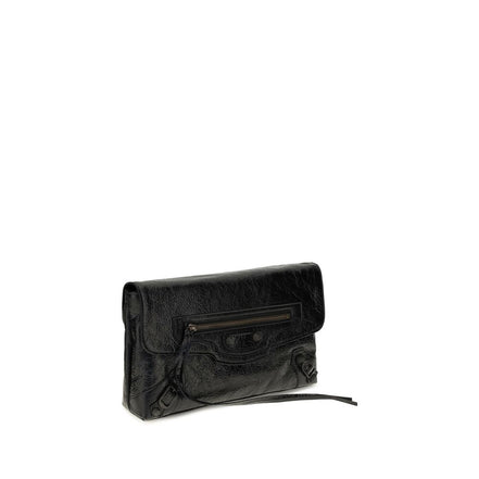 Balenciaga Black Lamb Ovis Aries Aries Clutch Bag