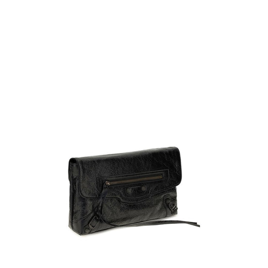 Balenciaga Black Lamb Ovis Aries Aries Clutch Bag
