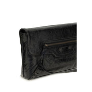 Balenciaga Black Lamb Ovis Aries Aries Clutch Bag