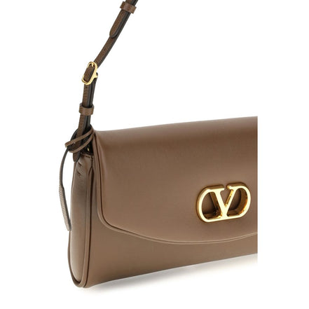 Valentino Garavani Brown Calf Leather Bos Taurus Shoulder Bag