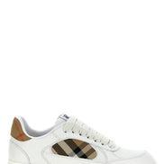 Burberry Beige Leather Low Top Sneakers