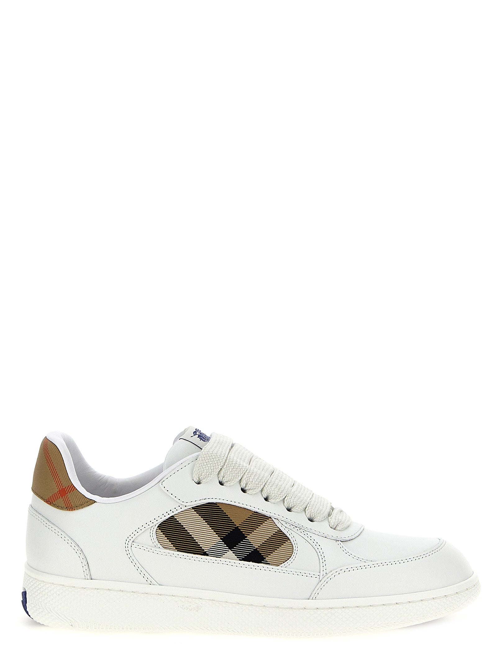 Burberry Beige Leather Low Top Sneakers